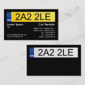 GB nummer Bord - zwart Visitekaartje (Voorkant / Achterkant)