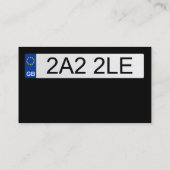 GB nummer Bord - zwart Visitekaartje (Achterkant)
