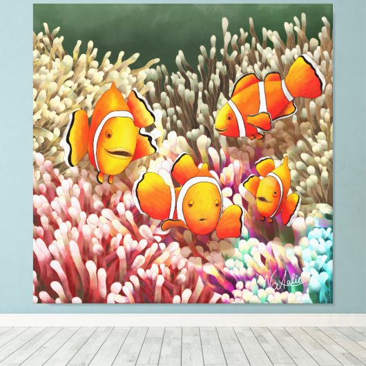 GB Print on canvas clown fish (Insitu (Houten vloer))