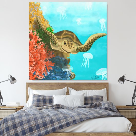 GB Print on canvas turtle (Insitu (Slaapkamer))