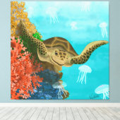 GB Print on canvas turtle (Insitu (Houten vloer))