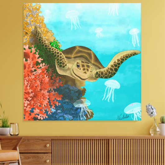 GB Print on canvas turtle (Insitu (Woonkamer))