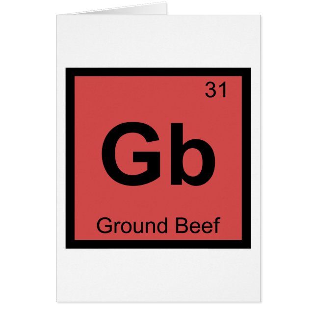 Gb - Scheikunde Periodiek Systeem Symbool Rundvlee (Voorkant)