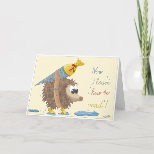 GB School enrollment card, lovingly hand-drawn boy Kaart (Voorkant)