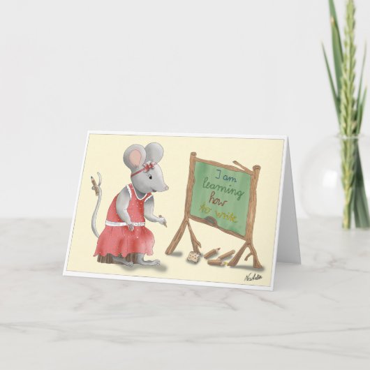 GB School enrollment card, lovingly hand-drawn gir Kaart (Voorkant)