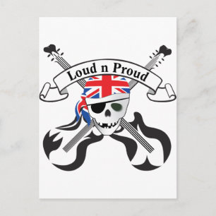 GB Scull en gitaren Briefkaart