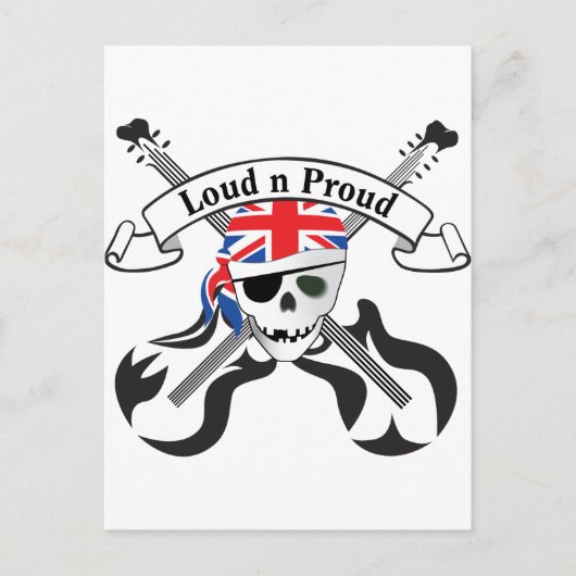 GB Scull en gitaren Briefkaart (Voorkant)