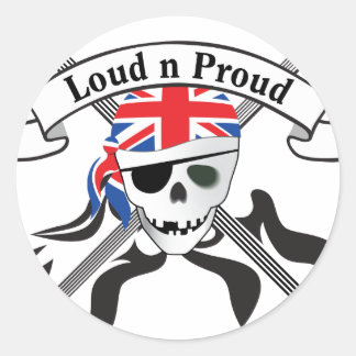 GB Scull & Gitaren Ronde Sticker