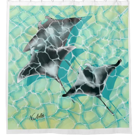 GB Shower Curtain Manta Ray Douchegordijn (Voorkant)