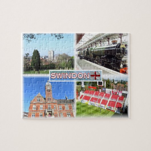 GB Swindon ^ Town Centre - Railway Museum - Town Legpuzzel (Horizontaal)