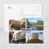 GB York ^ Walls and Minster - River Ouse - Shamble Briefkaart (Voorkant / Achterkant)