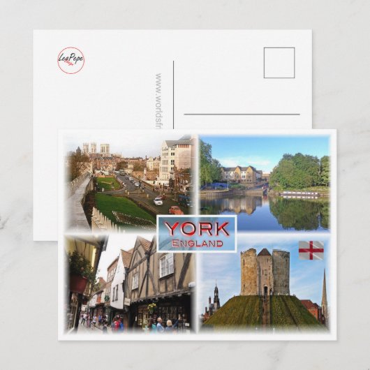 GB York ^ Walls and Minster - River Ouse - Shamble Briefkaart (Voorkant / Achterkant)