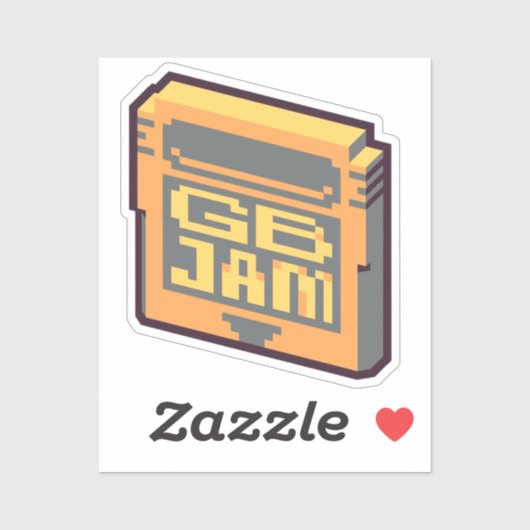GBJam vinyl sticker - retro sticker voor gamedevs (Vel)