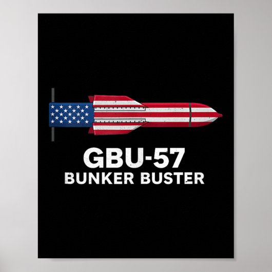 Gbu-57 Bunker Buster American Flag 4th Of July Tan Poster (Voorkant)