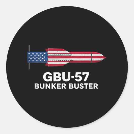 Gbu-57 Bunker Buster American Flag 4th Of July Tan Ronde Sticker (Voorkant)