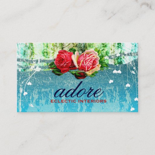 GC Adore in Rozen  Turquoise Blue Visitekaartje (Voorkant)