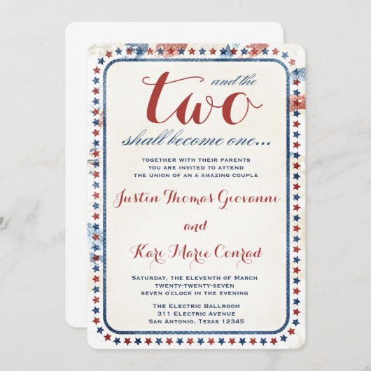 GC All American Red White Blue Weddenschap Kaart (Voorkant / Achterkant)