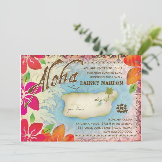 GC Aloha Luau Island 2 Kaart (Staand voorkant)