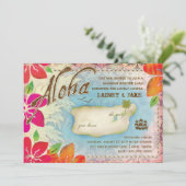 GC Aloha Luau Island Rehearsal Dinner Kaart (Staand voorkant)