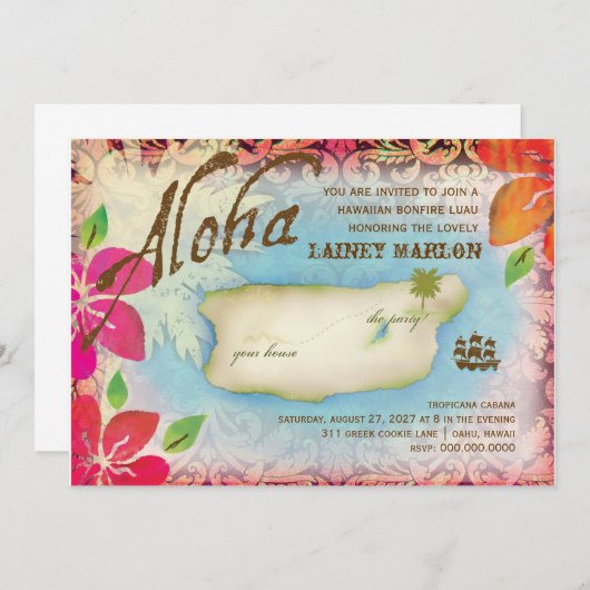 Gc | Aloha Luau Kaart (Voorkant / Achterkant)