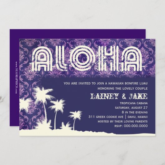 GC Aloha Luau Palm Paars Kaart (Voorkant / Achterkant)