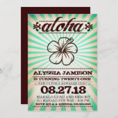 GC Aloha Sunset Aqua Seaweed Birthday Kaart (Voorkant / Achterkant)