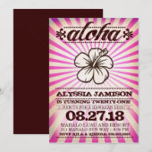 GC Aloha Sunset Pink Birthday Kaart (Voorkant / Achterkant)