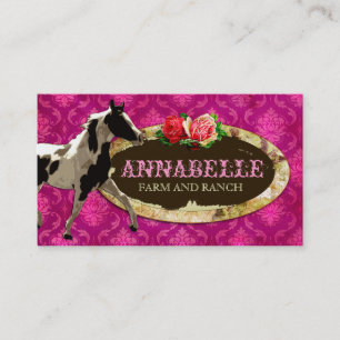 GC "Anna Belles" Horse Ranch Geel Bord Visitekaartje