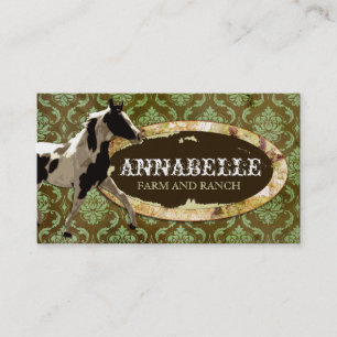 GC   "Anna Belles" Horse Ranch   Groen en geel Visitekaartje