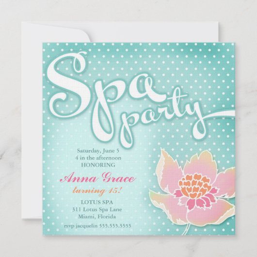 GC Aqua Spa Party Lotus Kaart (Voorkant)