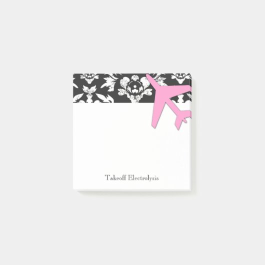 GC Aviation Takeoff Pink Damask POST IT© Post-it® Notes (Voorkant)