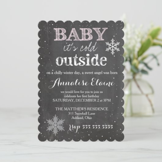 GC Baby Het is koud buiten de winterdag Kaart (Staand voorkant)