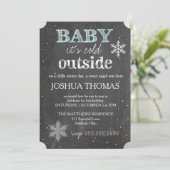 GC Baby Het is koud buiten Winter Birthday Boy Kaart (Staand voorkant)