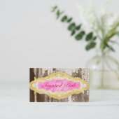 GC bedierf Roze Afgebroken Verf Visitekaartje (Staand voorkant)