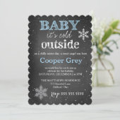 GC Blue Baby Het is koud buiten de winterverjaarda Kaart (Staand voorkant)