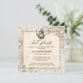 GC Bronze Tan Tea Party Kaart (Staand voorkant)