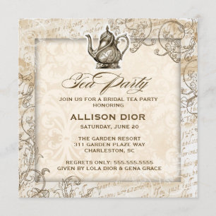 GC Bronze Tan  Tea Party Kaart