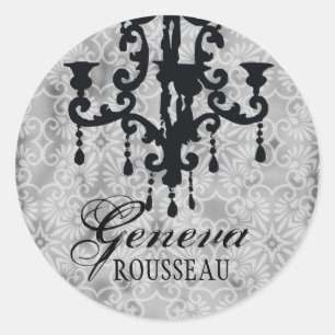 GC    Chandelier Gris Ronde Sticker