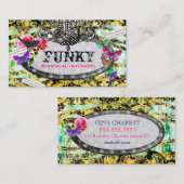 GC | charm Bee Damask Visitekaartje (Voorkant / Achterkant)