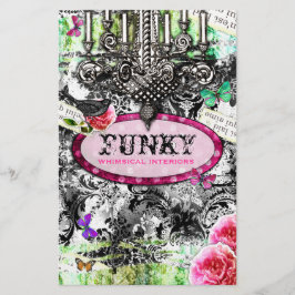 GC |  charme (Whimsical) - Black White Damask Flyer