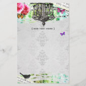 GC |  charme (Whimsical) - Black White Damask Flyer (Achterkant)