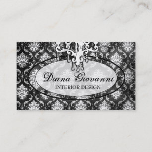 GC - Damask Black White Visitekaartje
