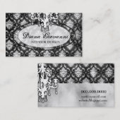 GC - Damask Black White Visitekaartje (Voorkant / Achterkant)