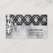 GC - Damask Black White Visitekaartje (Achterkant)