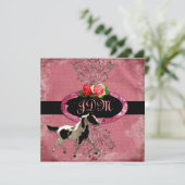 GC | Eclectisch Damask Horse Fade Red Kaart (Staand voorkant)