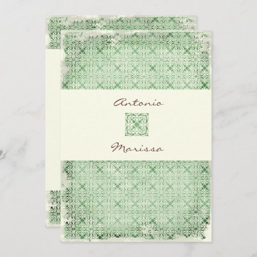 GC | ELEGANT GROENE INVITATIE KAART (Voorkant / Achterkant)