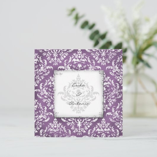 GC | Erika Damask-Eggplant Kaart (Staand voorkant)