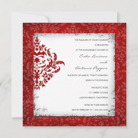 GC Erika  Damask Ruby Red Kaart (Achterkant)