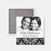 GC | Erika  Damask Save the Date-Black Magneet (Voorkant / Achterkant)