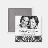 GC | Erika  Damask Save the Date-Charcoal Magneet (Voorkant / Achterkant)